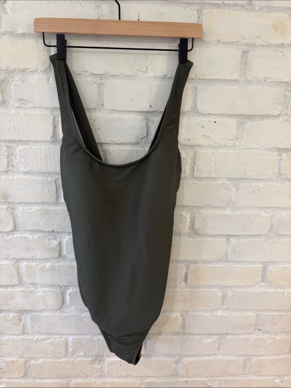 Lands' End Olive Green One-Piece Swimsuit (B5)